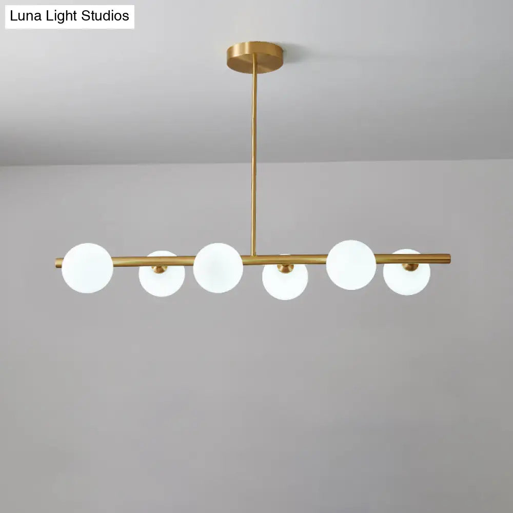 DecorBites™ Brass Island Pendant Light Fixture - Simplicity Ball Glass Dining Room Lighting Kit