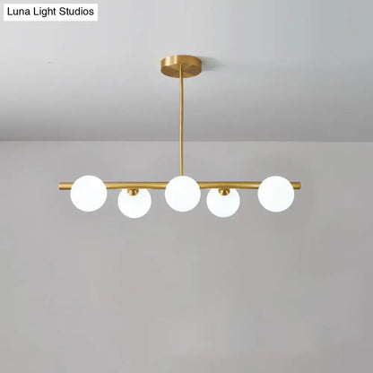 DecorBites™ Brass Island Pendant Light Fixture - Simplicity Ball Glass Dining Room Lighting Kit