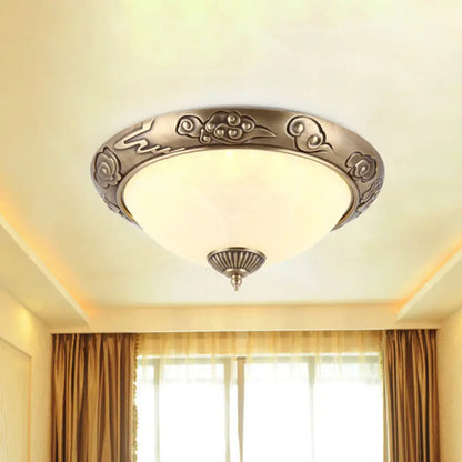 DecorBites™ DecorBites™ Brass LED Colonial Dome Ceiling Light in Opal Glass, 12"/16" for Bedroom