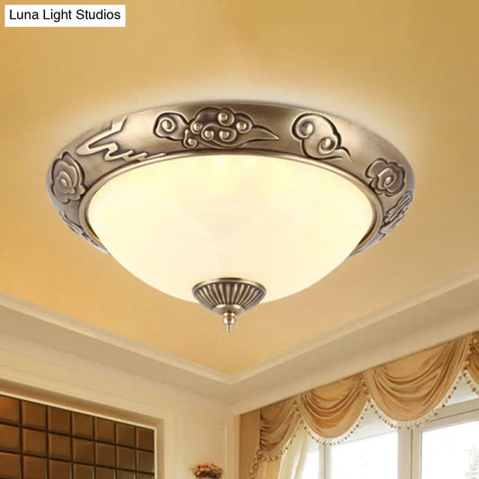 DecorBites™ DecorBites™ Brass LED Colonial Dome Ceiling Light in Opal Glass, 12"/16" for Bedroom