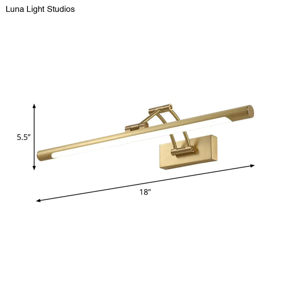 DecorBites™ Brass LED Swing Arm Wall Lamp - Minimalistic Vanity Light for Mirror Cabinet