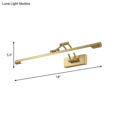 DecorBites™ Brass LED Swing Arm Wall Lamp - Minimalistic Vanity Light for Mirror Cabinet