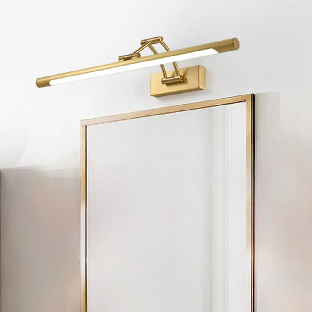 DecorBites™ Brass LED Swing Arm Wall Lamp - Minimalistic Vanity Light for Mirror Cabinet