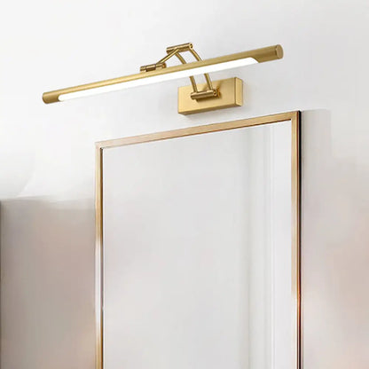 DecorBites™ Brass LED Swing Arm Wall Lamp - Minimalistic Vanity Light for Mirror Cabinet