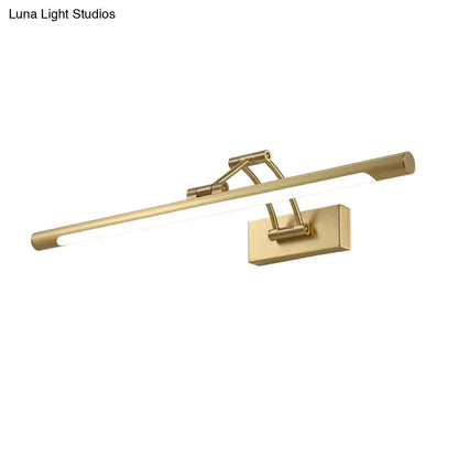 DecorBites™ Brass LED Swing Arm Wall Lamp - Minimalistic Vanity Light for Mirror Cabinet