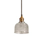 Brass Loft Style Single-Bulb Pendant Ceiling Light with Lattice Glass Bowl Design