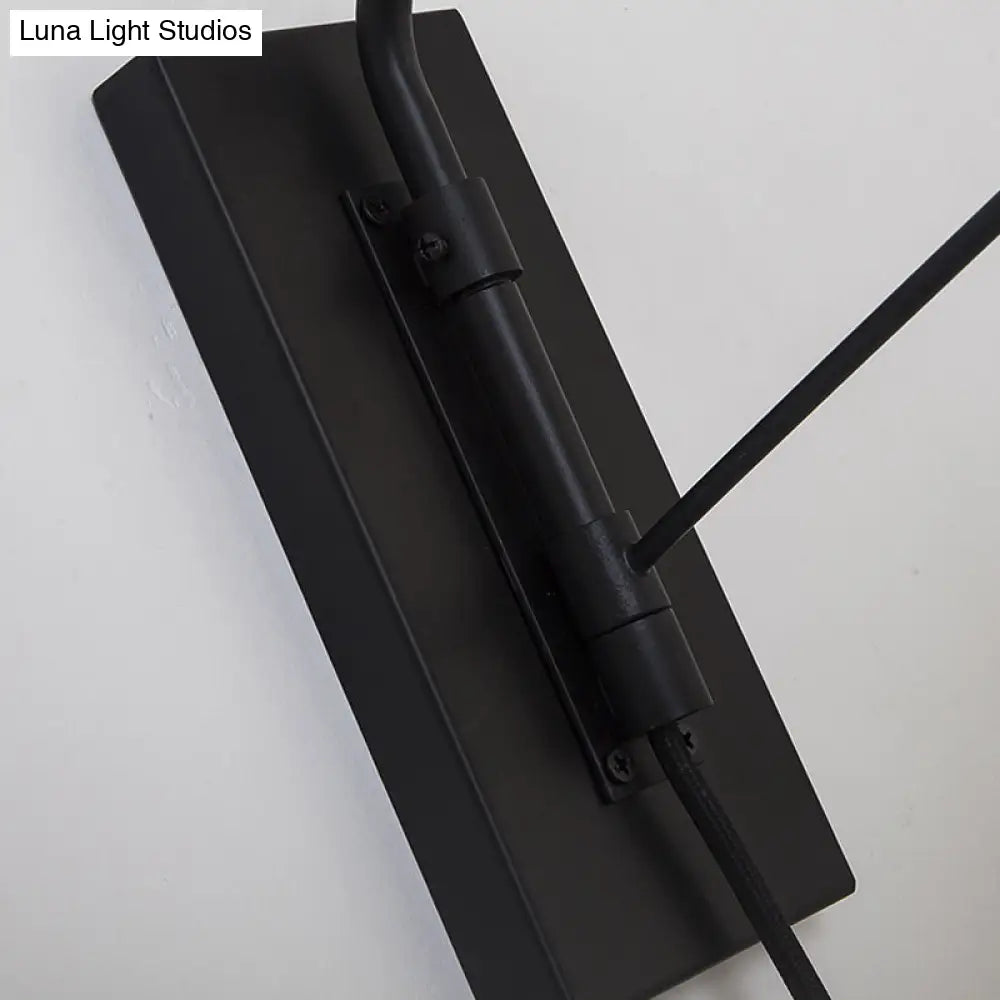 Brass Loft Style Wall Sconce with Metallic Barrel Shade - 1 Light Angle Arm Lighting for Bedroom