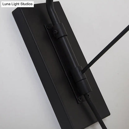 Brass Loft Style Wall Sconce with Metallic Barrel Shade - 1 Light Angle Arm Lighting for Bedroom