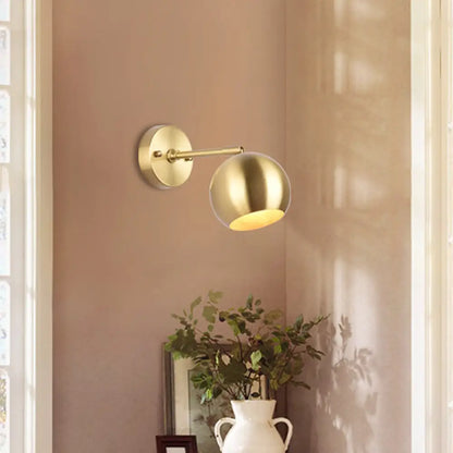DecorBites™ Brass Metal Geometry Wall Sconce - Modern 1 Bulb Light Fixture for Dining Room