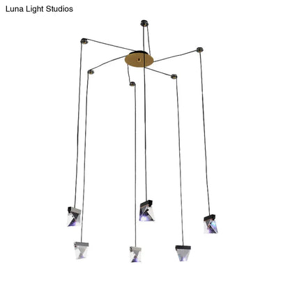 Brass Multi-Ceiling Light Kit with Beveled Crystal and LED