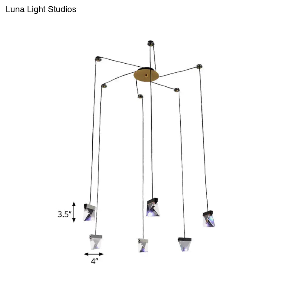 Brass Multi-Ceiling Light Kit with Beveled Crystal and LED