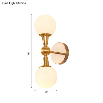 DecorBites™ Brass Orb Wall Mount Light with Opal Glass Lampshade - Mid Century Wall Lighting Idea