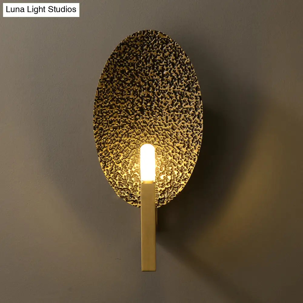 DecorBites™ Brass Oval Metal LED Wall Sconce: Stylish Bedroom Lamp