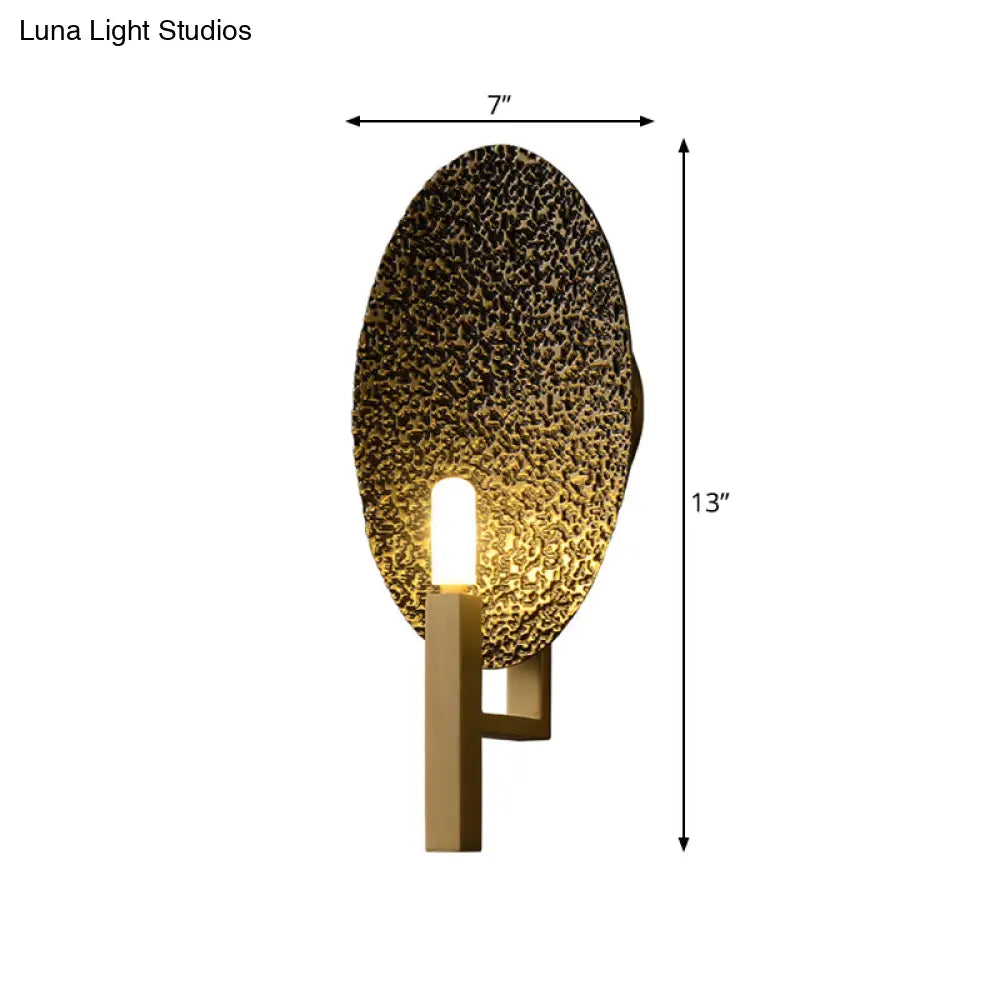 DecorBites™ Brass Oval Metal LED Wall Sconce: Stylish Bedroom Lamp