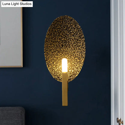 DecorBites™ Brass Oval Metal LED Wall Sconce: Stylish Bedroom Lamp