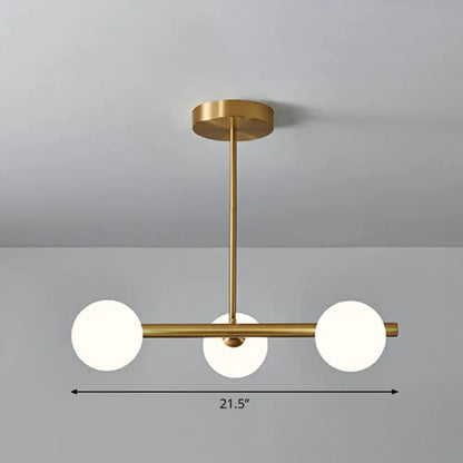 DecorBites™ Brass Plated Glass Sphere Island Pendant Light - Modern Hanging Lighting for Dining Room