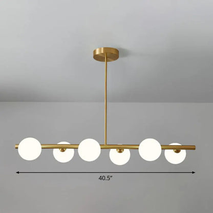 DecorBites™ Brass Plated Glass Sphere Island Pendant Light - Modern Hanging Lighting for Dining Room