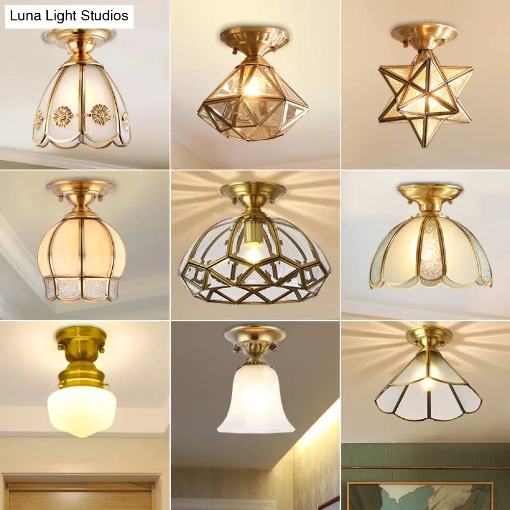 DecorBites™ Brass Scallop Semi Flush Mount Ceiling Light