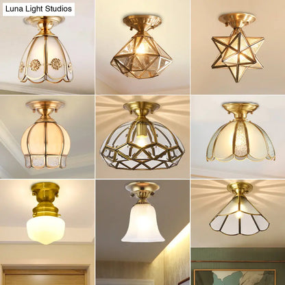 DecorBites™ Brass Scallop Semi Flush Mount Ceiling Light