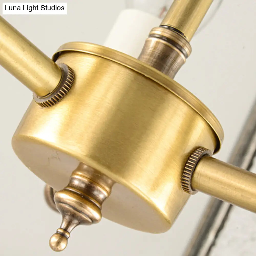 DecorBites™ DecorBites™ Brass Semi Flush Mount Sandblasted Glass Dome Ceiling Fixture for Dining Room- 3/4 Heads, 13"/16" Width