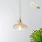 Brass Shaded Textured Glass Pendant Light - Antique 1-Light Fixture for Restaurants