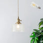 Brass Shaded Textured Glass Pendant Light - Antique 1-Light Fixture for Restaurants