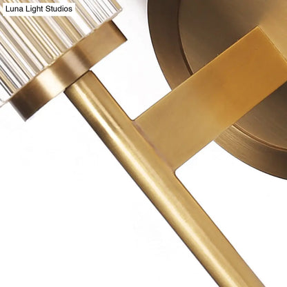 DecorBites™ Brass Wall Mount Cylinder Crystal Light - Contemporary Fixture