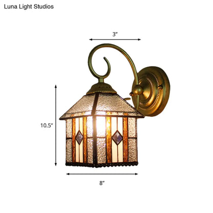 Brass Wall Sconce Art Glass Tiffany Light - Creative Hanging House Décor for Bedroom