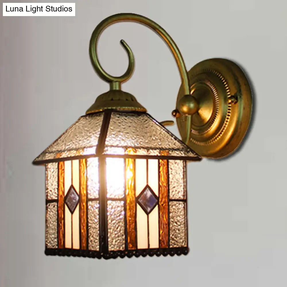 Brass Wall Sconce Art Glass Tiffany Light - Creative Hanging House Décor for Bedroom