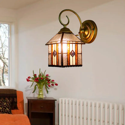 Brass Wall Sconce Art Glass Tiffany Light - Creative Hanging House Décor for Bedroom