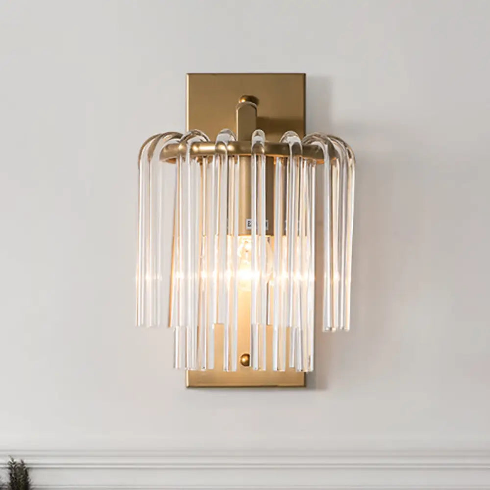 DecorBites™ DecorBites™ Brass Wall Sconce with Crystal Rod Shade - Modern & Chic Design