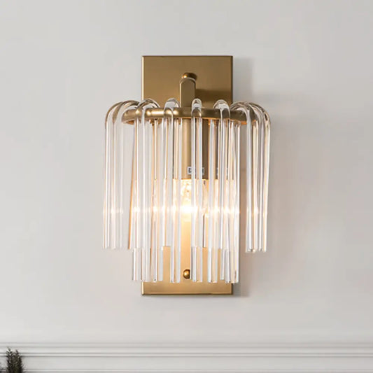 DecorBites™ DecorBites™ Brass Wall Sconce with Crystal Rod Shade - Modern & Chic Design