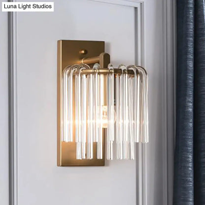 DecorBites™ DecorBites™ Brass Wall Sconce with Crystal Rod Shade - Modern & Chic Design