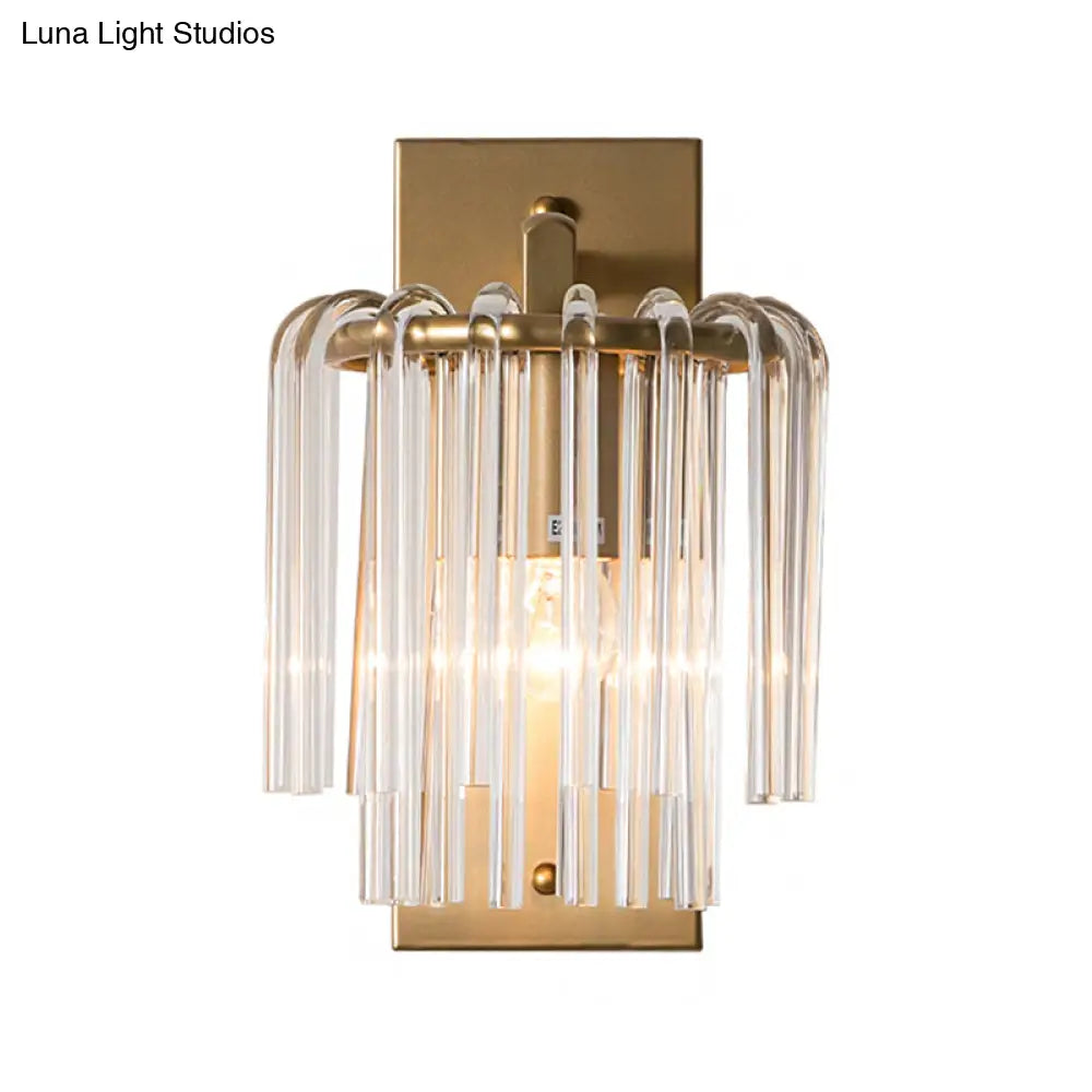 DecorBites™ DecorBites™ Brass Wall Sconce with Crystal Rod Shade - Modern & Chic Design