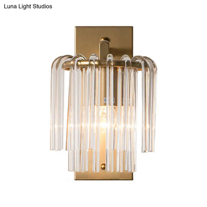 DecorBites™ DecorBites™ Brass Wall Sconce with Crystal Rod Shade - Modern & Chic Design