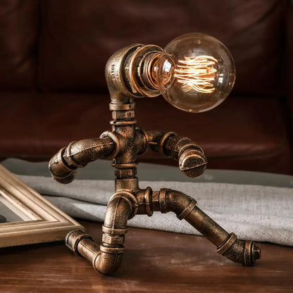 Brass Wrought Iron Night Light with Piping Robot for Head Table - Factory-Made