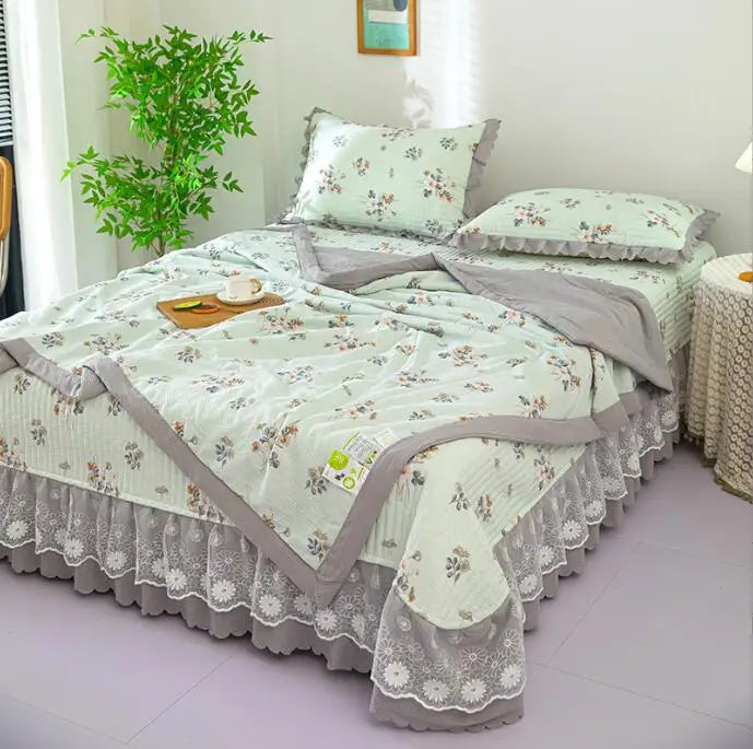 Breathable Cotton Summer Bedding Set - 4 Pieces - 3 / Bed 180