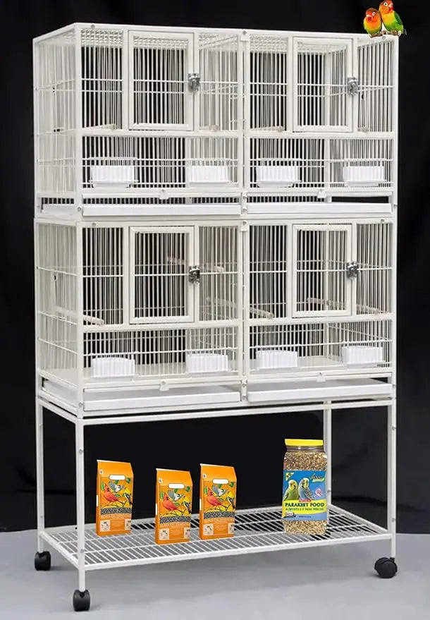 Breeder Bird Cage Stacker with Divided Nest - White / United States