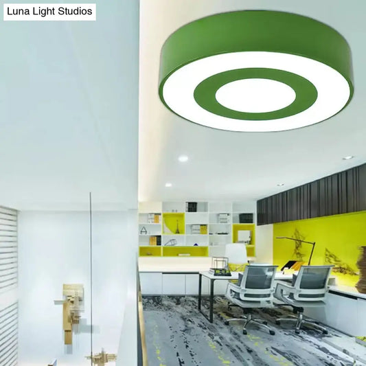 DecorBites™ DecorBites™ Bright-Colored Acrylic Flush Mount Ceiling Light for Kindergarten with Kids' Concentric Circle Design