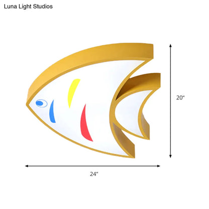 DecorBites™ DecorBites™ Bright Fish Pendant Light: Vibrant Acrylic Hanging for Kindergarten Hallway