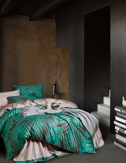 Bright Flamingo Luxury Egyptian Cotton Bedding Set - Family size 5Pcs / Color 11 / CHINA|Flat sheet style