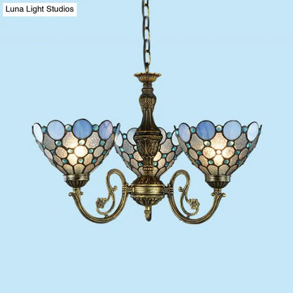 Bronze Beaded Chandelier Lamp - Antique Style, 3/8/11 Lights, Cut Glass Hanging Kit for Living Room