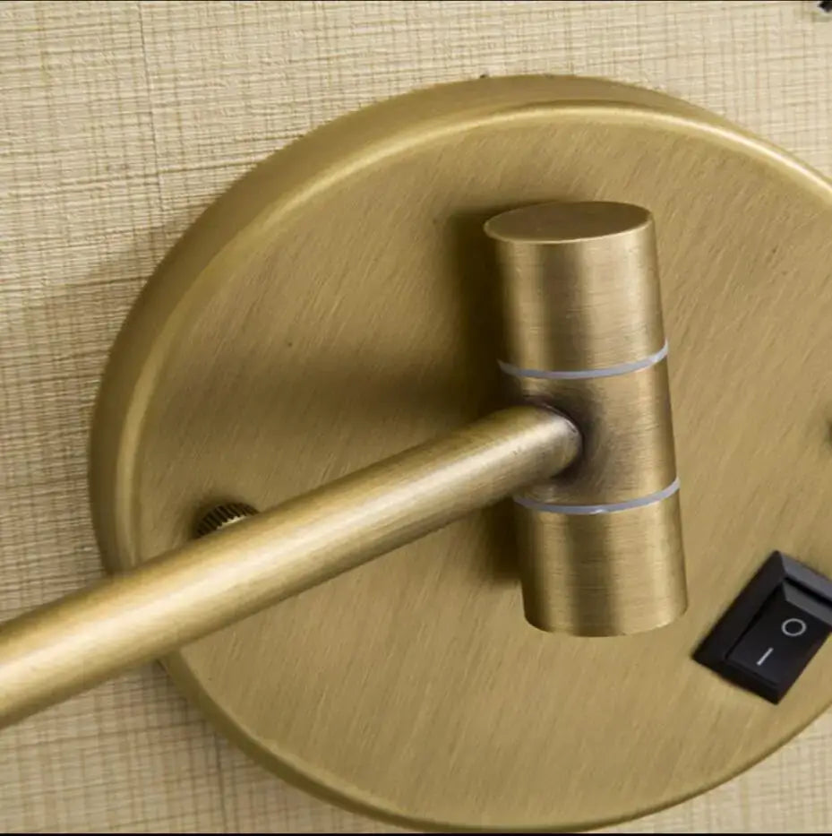 Bronze brass wall mounted vanity light with brass finish, cylindrical arm, toggle switch for decorbites bronze brass decor