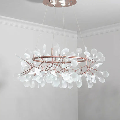 Bronze Designer LED Heracleum Chandelier: Acrylic Living Room Pendant Light Fixture