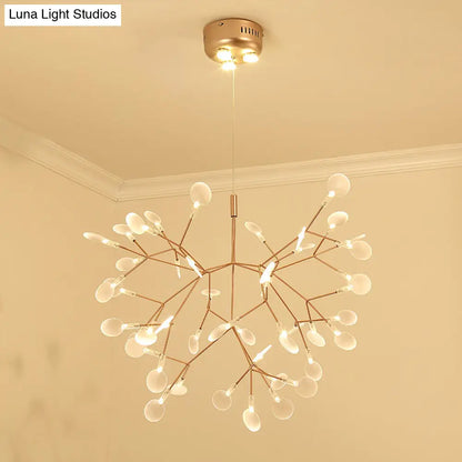 Bronze Designer LED Heracleum Chandelier: Acrylic Living Room Pendant Light Fixture