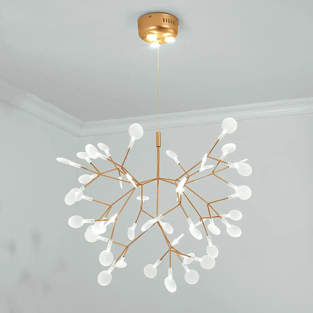 Bronze Designer LED Heracleum Chandelier: Acrylic Living Room Pendant Light Fixture