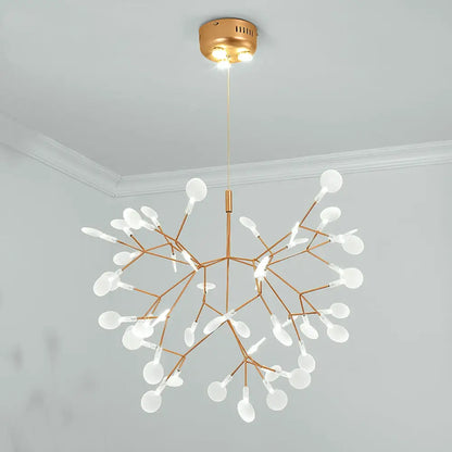 Bronze Designer LED Heracleum Chandelier: Acrylic Living Room Pendant Light Fixture