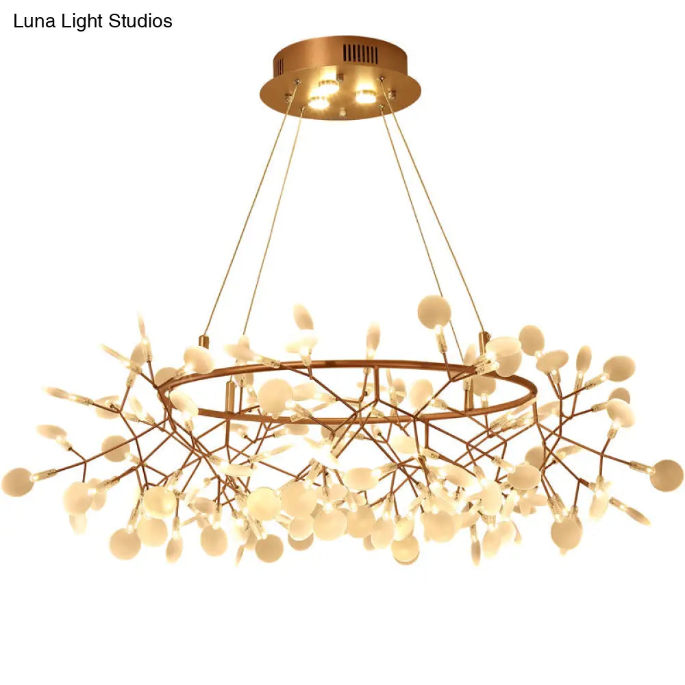 Bronze Designer LED Heracleum Chandelier: Acrylic Living Room Pendant Light Fixture