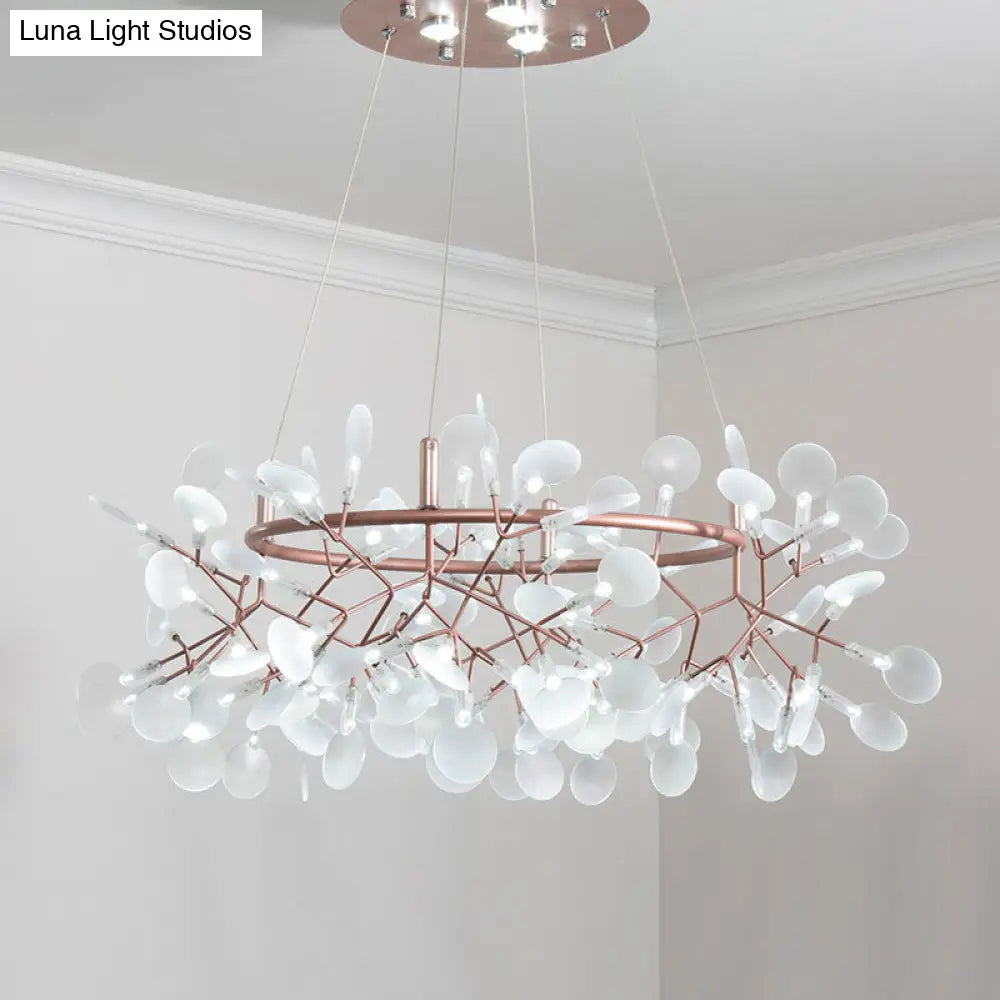 Bronze Designer LED Heracleum Chandelier: Acrylic Living Room Pendant Light Fixture