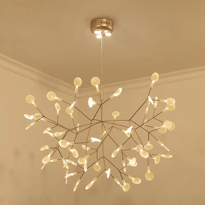 Bronze Designer LED Heracleum Chandelier: Acrylic Living Room Pendant Light Fixture